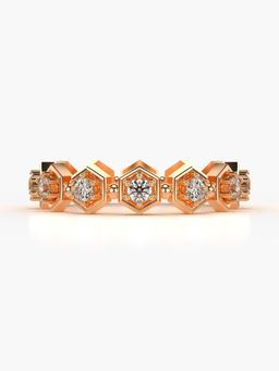 Valanova - Sterling Silver Plated with Rose Gold and Certified Lab Grown Diamond 0.54Cts Ring