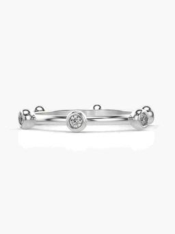 Valanova - Sterling Silver Plated with White Gold and Certified Lab Grown Diamond 0.15Cts Ring