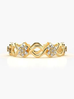 Valanova - Sterling Silver Plated with Yellow Gold and Certified Lab Grown Diamond 0.07Cts Ring
