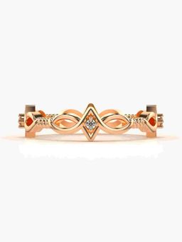 Valanova - Sterling Silver Plated with Rose Gold and Certified Lab Grown Diamond 0.05Cts Ring
