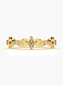 Valanova - Sterling Silver Plated with Yellow Gold and Certified Lab Grown Diamond 0.05Cts Ring