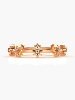 Valanova - Sterling Silver Plated with Rose Gold and Certified Lab Grown Diamond 0.08Cts Ring