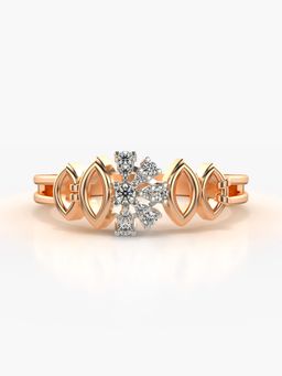 Valanova - Sterling Silver Plated with Rose Gold and Certified Lab Grown Diamond 0.09Cts Ring