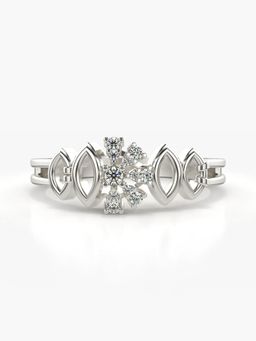 Valanova - Sterling Silver Plated with White Gold and Certified Lab Grown Diamond 0.09Cts Ring