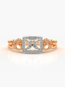 Valanova - Sterling Silver Plated with Rose Gold and Certified Lab Grown Diamond 0.16Cts Ring