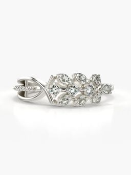 Valanova - Sterling Silver Plated with White Gold and Certified Lab Grown Diamond 0.24Cts Ring