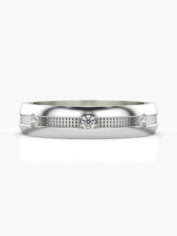 Valanova - Sterling Silver Plated with White Gold and Certified Lab Grown Diamond 0.11Cts Ring