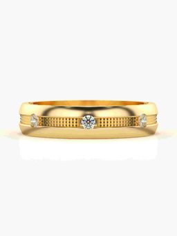 Valanova - Sterling Silver Plated with Yellow Gold and Certified Lab Grown Diamond 0.11Cts Ring