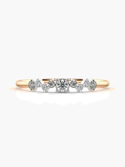 Valanova - Sterling Silver Plated with Rose Gold and Certified Lab Grown Diamond 0.14Cts Ring