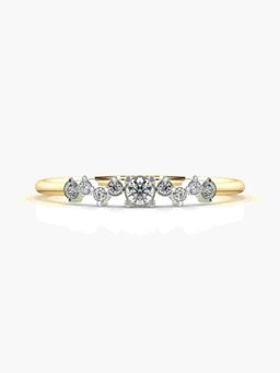 Valanova - Sterling Silver Plated with Yellow Gold and Certified Lab Grown Diamond 0.14Cts Ring