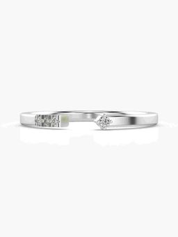 Valanova - Sterling Silver Plated with White Gold and Certified Lab Grown Diamond 0.04Cts Ring