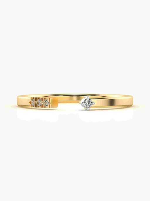 Valanova Sterling Silver Plated with Yellow Gold and Certified Lab Grown Diamond 0.04Cts Ring