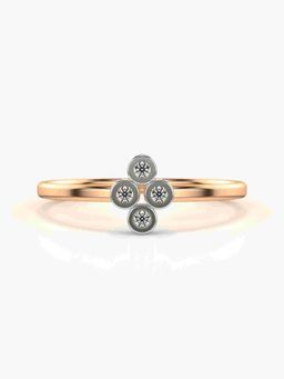 Valanova - Sterling Silver Plated with Rose Gold and Certified Lab Grown Diamond 0.06Cts Ring