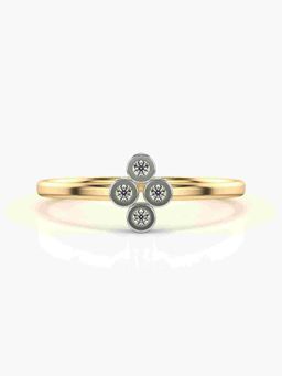 Valanova - Sterling Silver Plated with Yellow Gold and Certified Lab Grown Diamond 0.06Cts Ring