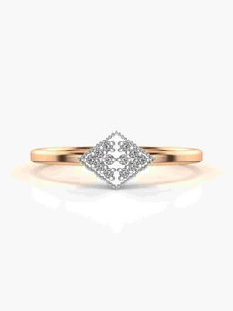 Valanova - Sterling Silver Plated with Rose Gold and Certified Lab Grown Diamond 0.07Cts Ring