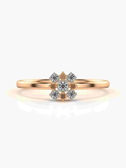 Valanova - Sterling Silver Plated with Rose Gold and Certified Lab Grown Diamond 0.09Cts Ring