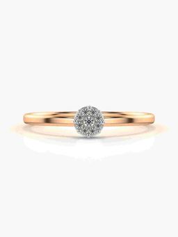 Valanova - Sterling Silver Plated with Rose Gold and Certified Lab Grown Diamond 0.06Cts Ring
