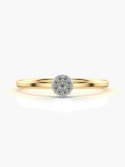 Valanova - Sterling Silver Plated with Yellow Gold and Certified Lab Grown Diamond 0.06Cts Ring