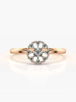Valanova - Sterling Silver Plated with Rose Gold and Certified Lab Grown Diamond 0.13Cts Ring