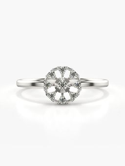 Valanova - Sterling Silver Plated with White Gold and Certified Lab Grown Diamond 0.13Cts Ring