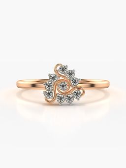 Valanova - Sterling Silver Plated with Rose Gold and Certified Lab Grown Diamond 0.14Cts Ring