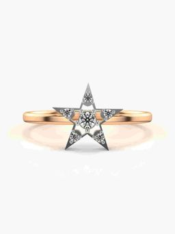 Valanova - Sterling Silver Plated with Rose Gold and Certified Lab Grown Diamond 0.10Cts Ring