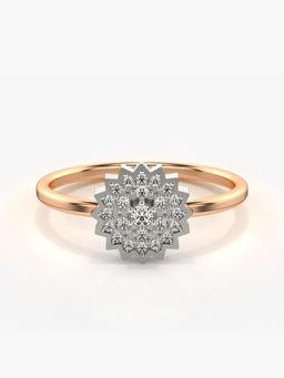 Valanova - Sterling Silver Plated with Rose Gold and Certified Lab Grown Diamond 0.17Cts Ring