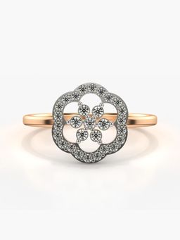 Valanova - Sterling Silver Plated with Rose Gold and Certified Lab Grown Diamond 0.26Cts Ring