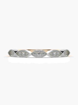 Valanova - Sterling Silver Plated with Rose Gold and Certified Lab Grown Diamond 0.12Cts Ring