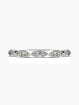 Valanova - Sterling Silver Plated with White Gold and Certified Lab Grown Diamond 0.12Cts Ring