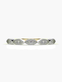 Valanova - Sterling Silver Plated with Yellow Gold and Certified Lab Grown Diamond 0.12Cts Ring