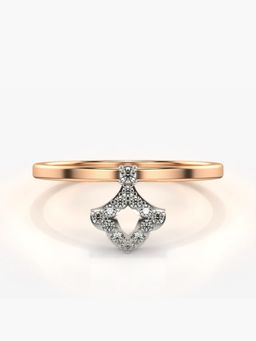Valanova - Sterling Silver Plated with Rose Gold and Certified Lab Grown Diamond 0.11Cts Ring