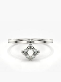 Valanova - Sterling Silver Plated with White Gold and Certified Lab Grown Diamond 0.11Cts Ring
