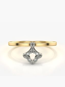 Valanova - Sterling Silver Plated with Yellow Gold and Certified Lab Grown Diamond 0.11Cts Ring
