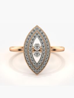 Valanova - Sterling Silver Plated with Rose Gold and Certified Lab Grown Diamond 0.31Cts Ring