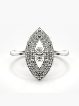 Valanova - Sterling Silver Plated with White Gold and Certified Lab Grown Diamond 0.31Cts Ring