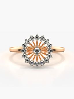 Valanova - Sterling Silver Plated with Rose Gold and Certified Lab Grown Diamond 0.26Cts Ring