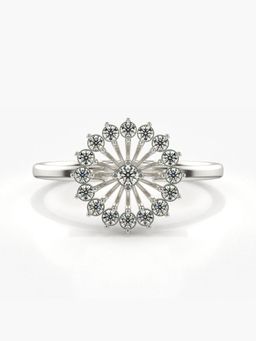 Valanova - Sterling Silver Plated with White Gold and Certified Lab Grown Diamond 0.26Cts Ring