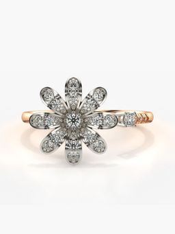 Valanova - Sterling Silver Plated with Rose Gold and Certified Lab Grown Diamond 0.33Cts Ring