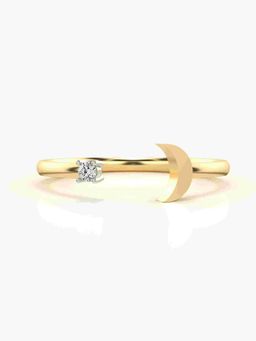 Valanova - Sterling Silver Plated with Yellow Gold and Certified Lab Grown Diamond 0.04Cts Ring