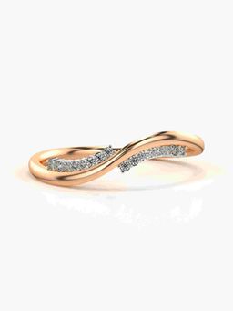 Valanova - Sterling Silver Plated with Rose Gold and Certified Lab Grown Diamond 0.09Cts Ring