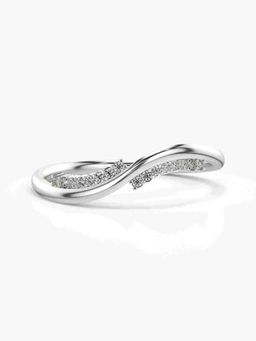 Valanova - Sterling Silver Plated with White Gold and Certified Lab Grown Diamond 0.09Cts Ring