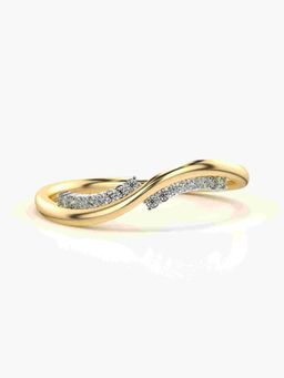 Valanova - Sterling Silver Plated with Yellow Gold and Certified Lab Grown Diamond 0.09Cts Ring