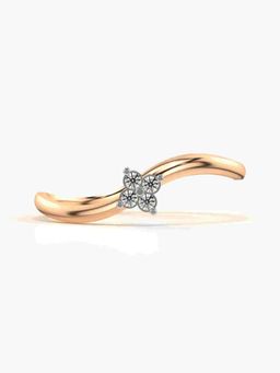 Valanova - Sterling Silver Plated with Rose Gold and Certified Lab Grown Diamond 0.06Cts Ring