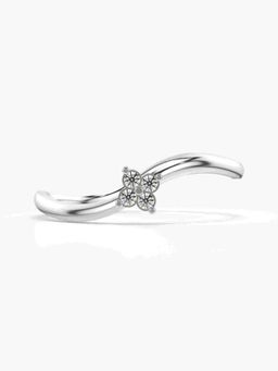 Valanova - Sterling Silver Plated with White Gold and Certified Lab Grown Diamond 0.06Cts Ring