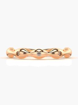 Valanova - Sterling Silver Plated with Rose Gold and Certified Lab Grown Diamond 0.07Cts Ring