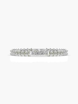 Valanova - Sterling Silver Plated with White Gold and Certified Lab Grown Diamond 0.06Cts Ring