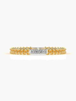Valanova - Sterling Silver Plated with Yellow Gold and Certified Lab Grown Diamond 0.06Cts Ring