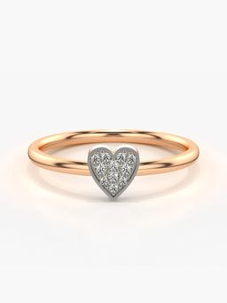 Valanova - Sterling Silver Plated with Rose Gold and Certified Lab Grown Diamond 0.08Cts Ring