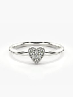 Valanova - Sterling Silver Plated with White Gold and Certified Lab Grown Diamond 0.08Cts Ring